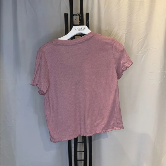American Eagle Outfitters‎ Pink Ribbed Crop Top - Picture 3 of 4